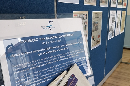 �GUAS DE PA�OS DE FERREIRA ASSINALOU  DIA MUNDIAL DA IMPRENSA COM MOSTRA DA IMPRENSA LOCAL